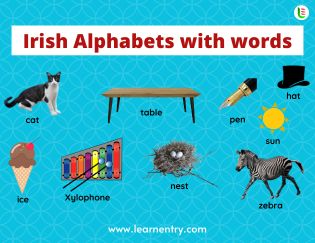 Irish Alphabets with words