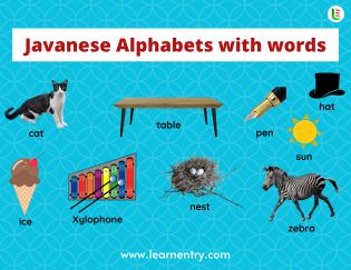 Javanese Alphabets with words