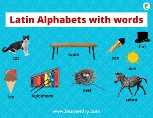 Latin Alphabets with words