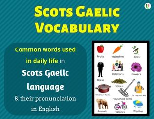 Scots gaelic Vocabulary