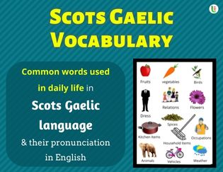 Scots gaelic Vocabulary