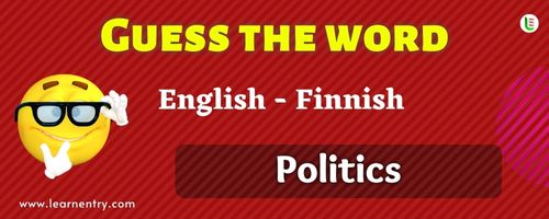 Guess the Politics in Finnish