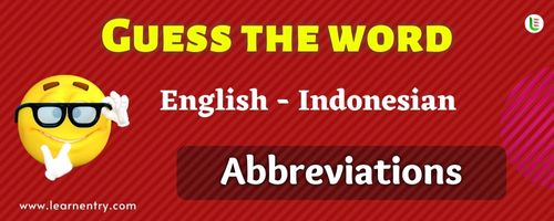 Guess the Abbreviations in Indonesian
