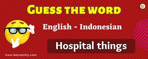 Guess the Hospital things in Indonesian