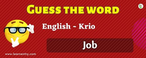 Guess the Job in Krio