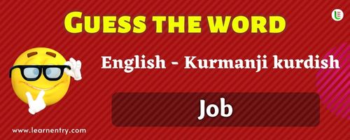 Guess the Job in Kurmanji kurdish