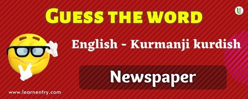 Guess the Newspaper in Kurmanji kurdish