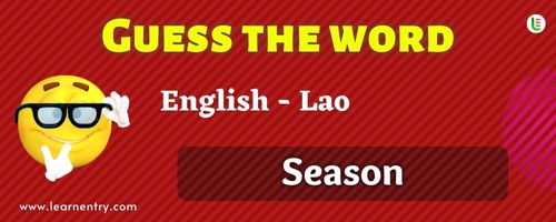 Guess the Season in Lao