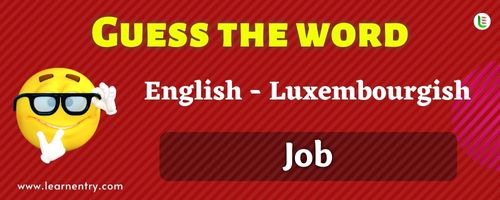 Guess the Job in Luxembourgish