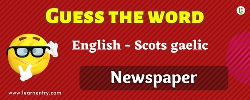 Guess the Newspaper in Scots gaelic