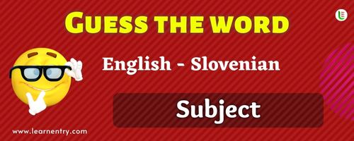 Guess the Subject in Slovenian