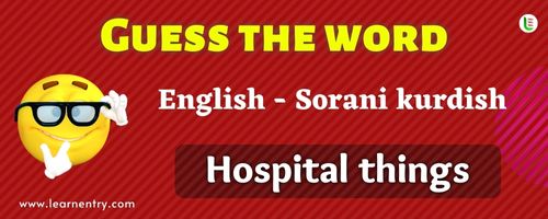 Guess the Hospital things in Sorani kurdish