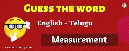 Guess the Measurement in Telugu