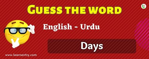 Guess the Days in Urdu