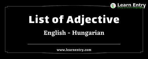 List of Adjectives in Hungarian and English