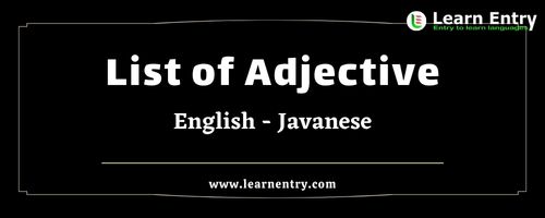 List of Adjectives in Javanese and English