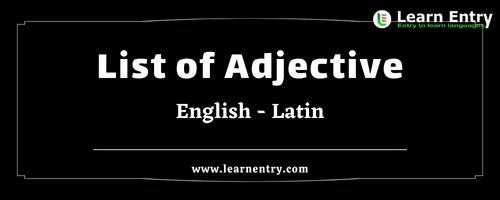 List of Adjectives in Latin and English