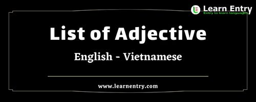 List of Adjectives in Vietnamese and English