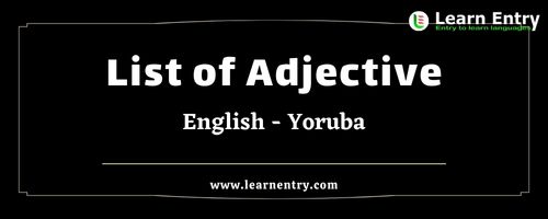 List of Adjectives in Yoruba and English