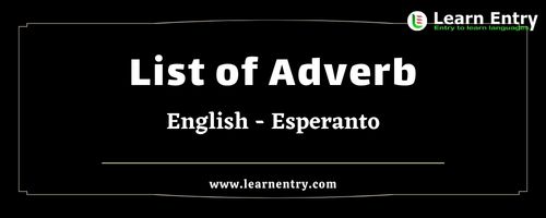 List of Adverbs in Esperanto and English