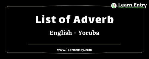 List of Adverbs in Yoruba and English