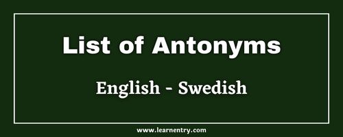 List of Antonyms in Swedish and English