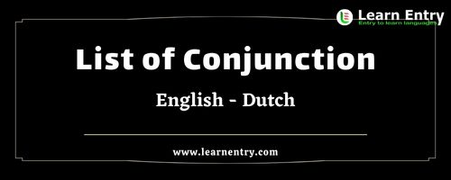 List of Conjunctions in Dutch and English