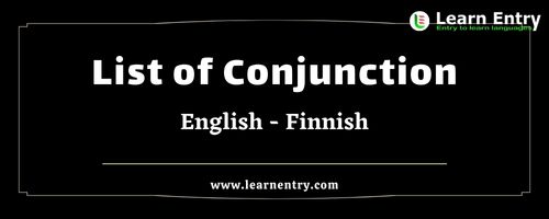List of Conjunctions in Finnish and English