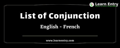 List of Conjunctions in French and English