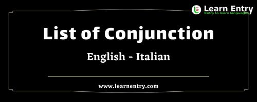 List of Conjunctions in Italian and English