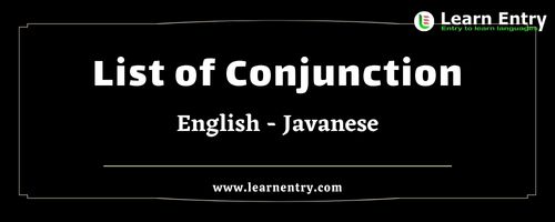 List of Conjunctions in Javanese and English