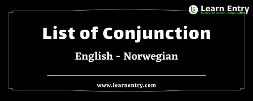 List of Conjunctions in Norwegian and English
