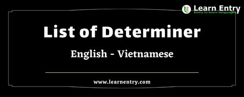 List of Determiner words in Vietnamese and English