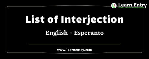 List of Interjections in Esperanto and English