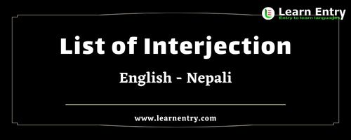 List of Interjections in Nepali and English