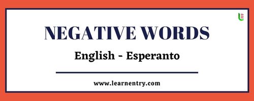 List of Negative words in Esperanto and English