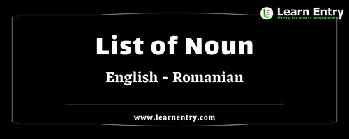 List of Nouns in Romanian and English
