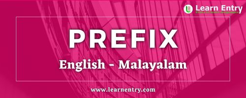 List of Prefix in Malayalam and English