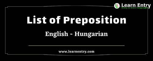 List of Prepositions in Hungarian and English