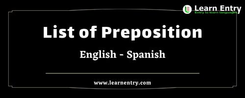 List of Prepositions in Spanish and English