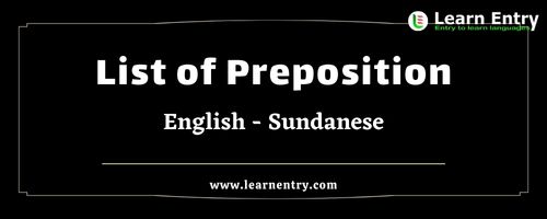List of Prepositions in Sundanese and English