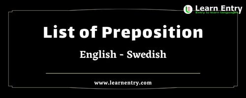 List of Prepositions in Swedish and English