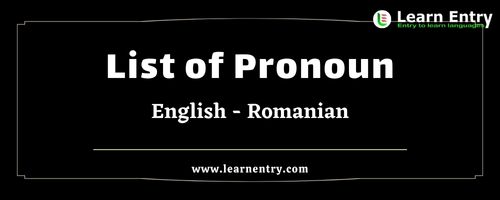 List of Pronouns in Romanian and English
