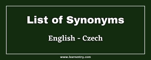 List of Synonyms in Czech and English