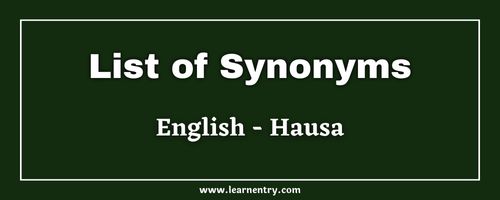 List of Synonyms in Hausa and English