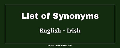 List of Synonyms in Irish and English