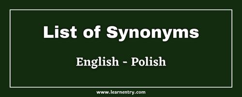 List of Synonyms in Polish and English