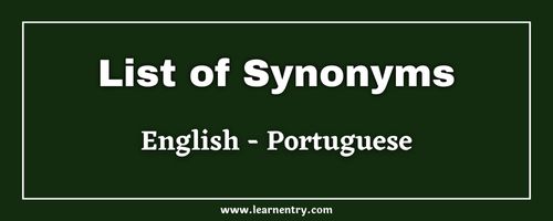 List of Synonyms in Portuguese and English