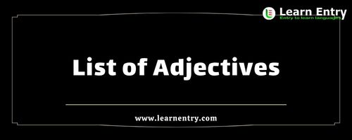 List of Adjectives in English