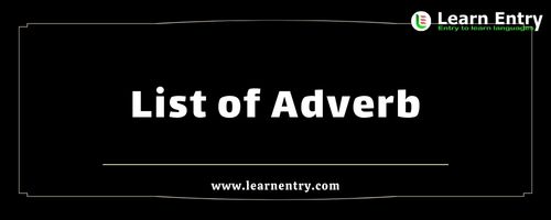 List of Adverbs in English